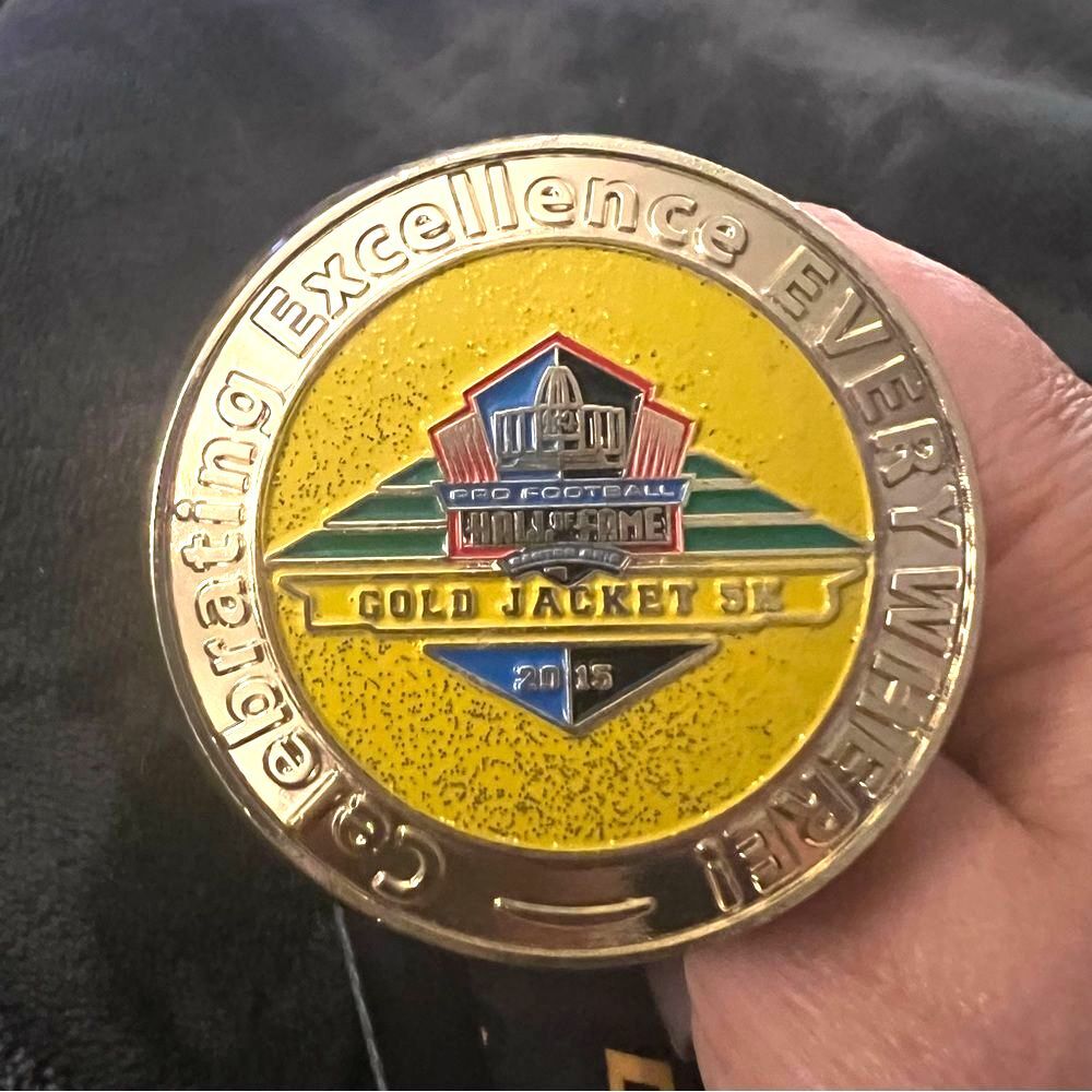 2015 Pro Football Hall of Fame Gold Jacket 5K Commemorative Medal
